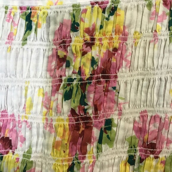 Ralph Lauren Sport Y2K Women's 10 Multicolored Floral Top Shirred Torso Rom-Com - Picture 5 of 7